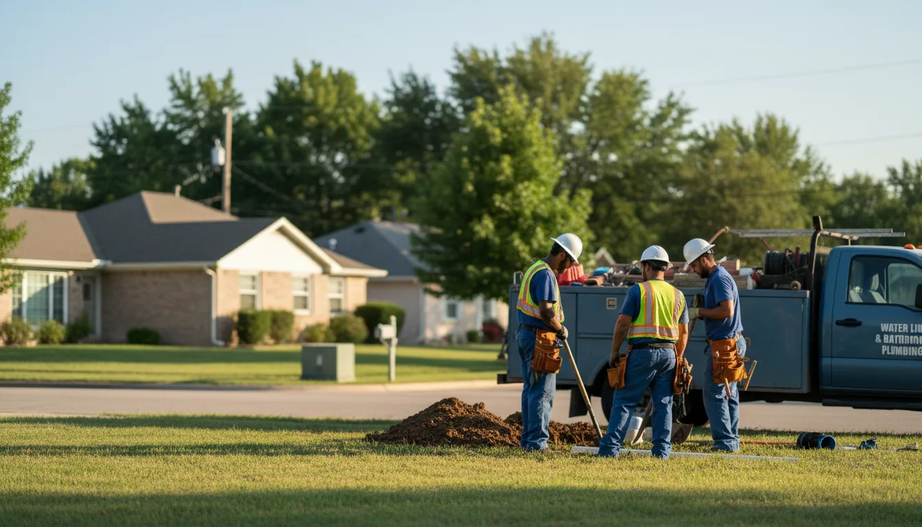 Residential water line and bathroom plumbing service in Bisbee, ND